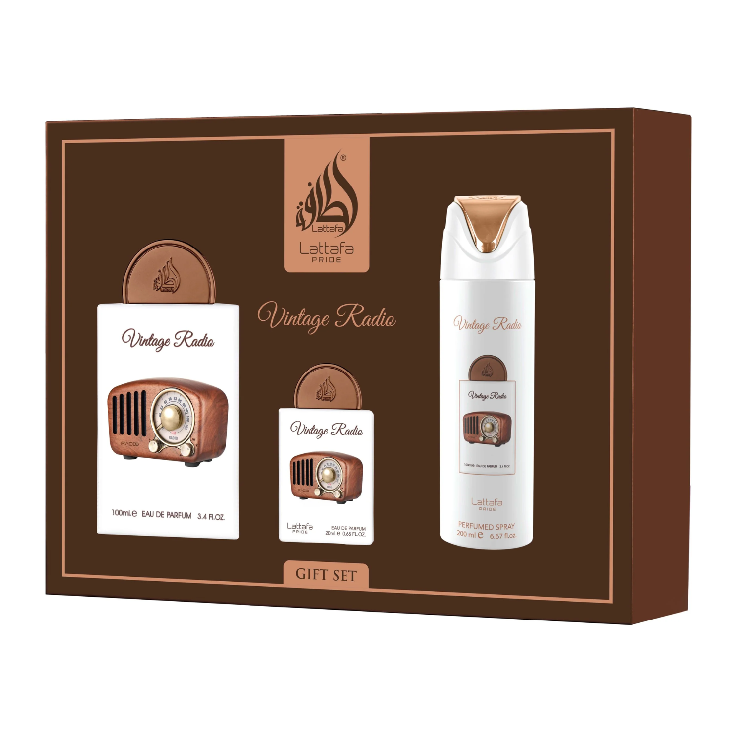 Vintage Radio - Lattafa Pride (3 Pcs Gift Set)