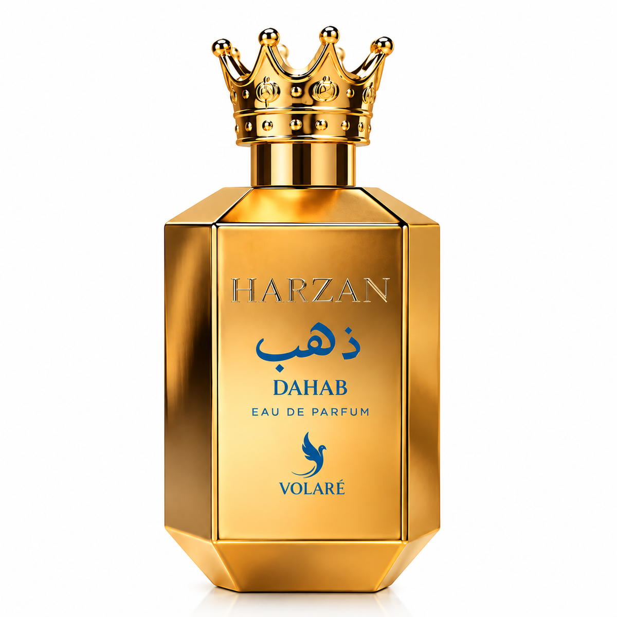 Harzan Dahab Eau de Parfum 100 ml Volaré - gouden fles met blauwe letters