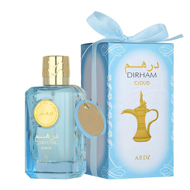 Ard Al Zaafaran Dirham Cloud Eau de Parfum 100 ml, lichtblauwe fles met originele doos