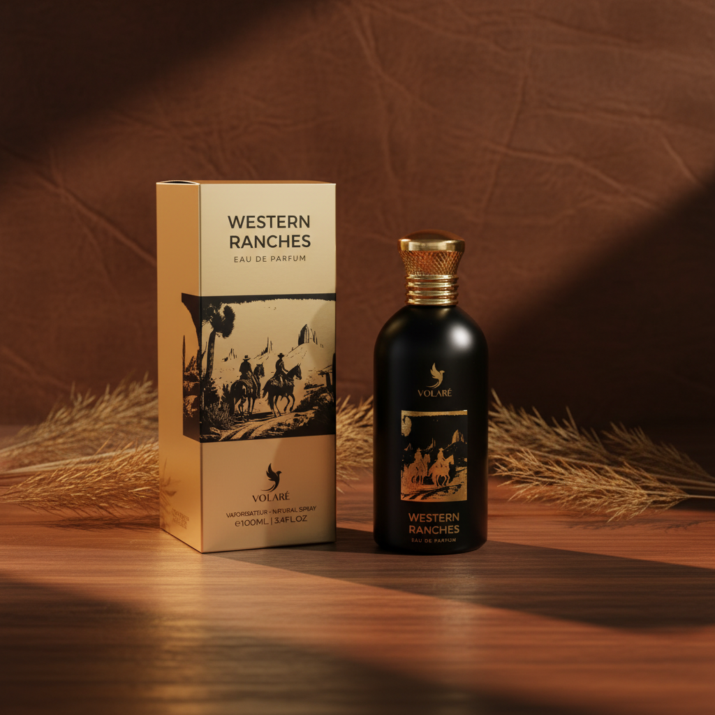 Western Ranches Eau de Parfum van Volaré in een warme, houtachtige sfeer