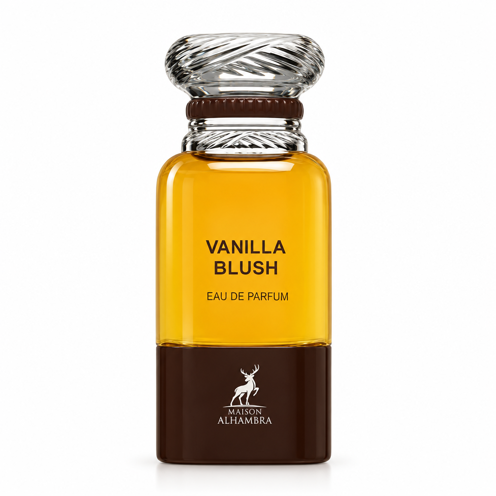 Maison Alhambra Vanilla Blush 80 ml parfumfles op witte achtergrond