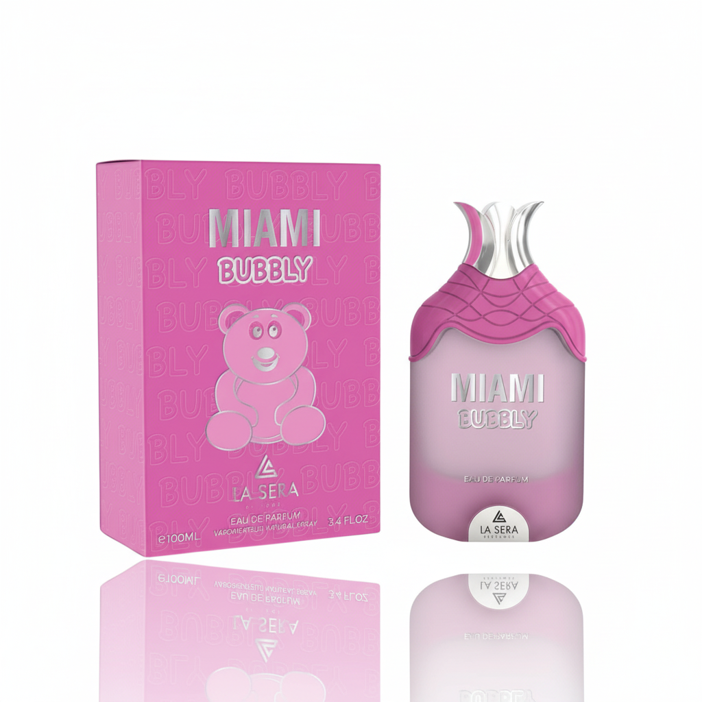La Sera Miami Bubbly Eau de Parfum 100 ml fles met originele roze teddybeerverpakking