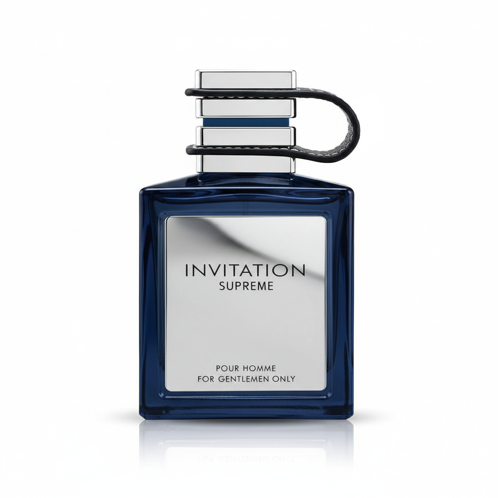 Emper Invitation Supreme Eau de Parfum 100 ml donkerblauwe fles met zilveren dop