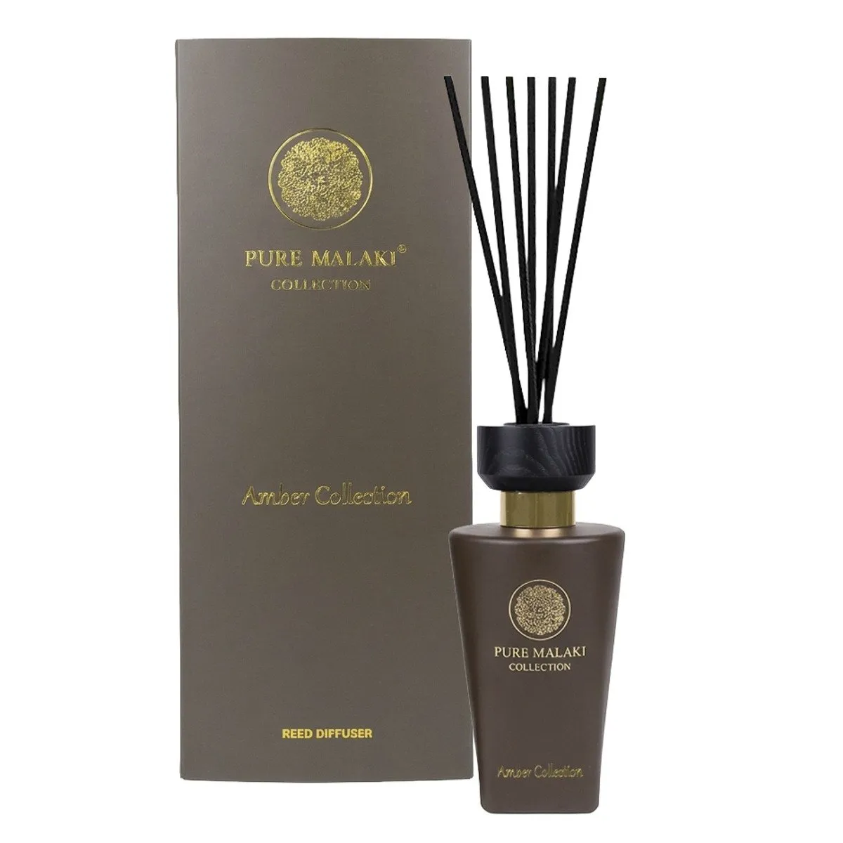 Pure Malaki Amber Collection geurstokjes 250 ml met zeven stokjes en originele doos