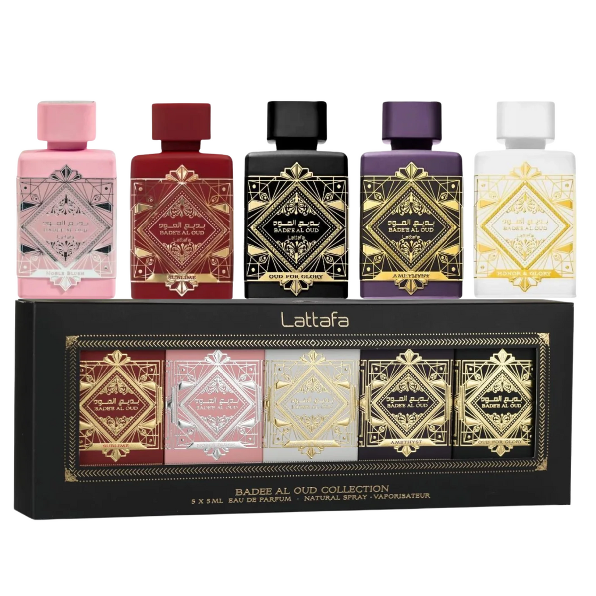 Lattafa Badee Al Oud Collectie 5 x 5ml – Luxe Dubai Parfums