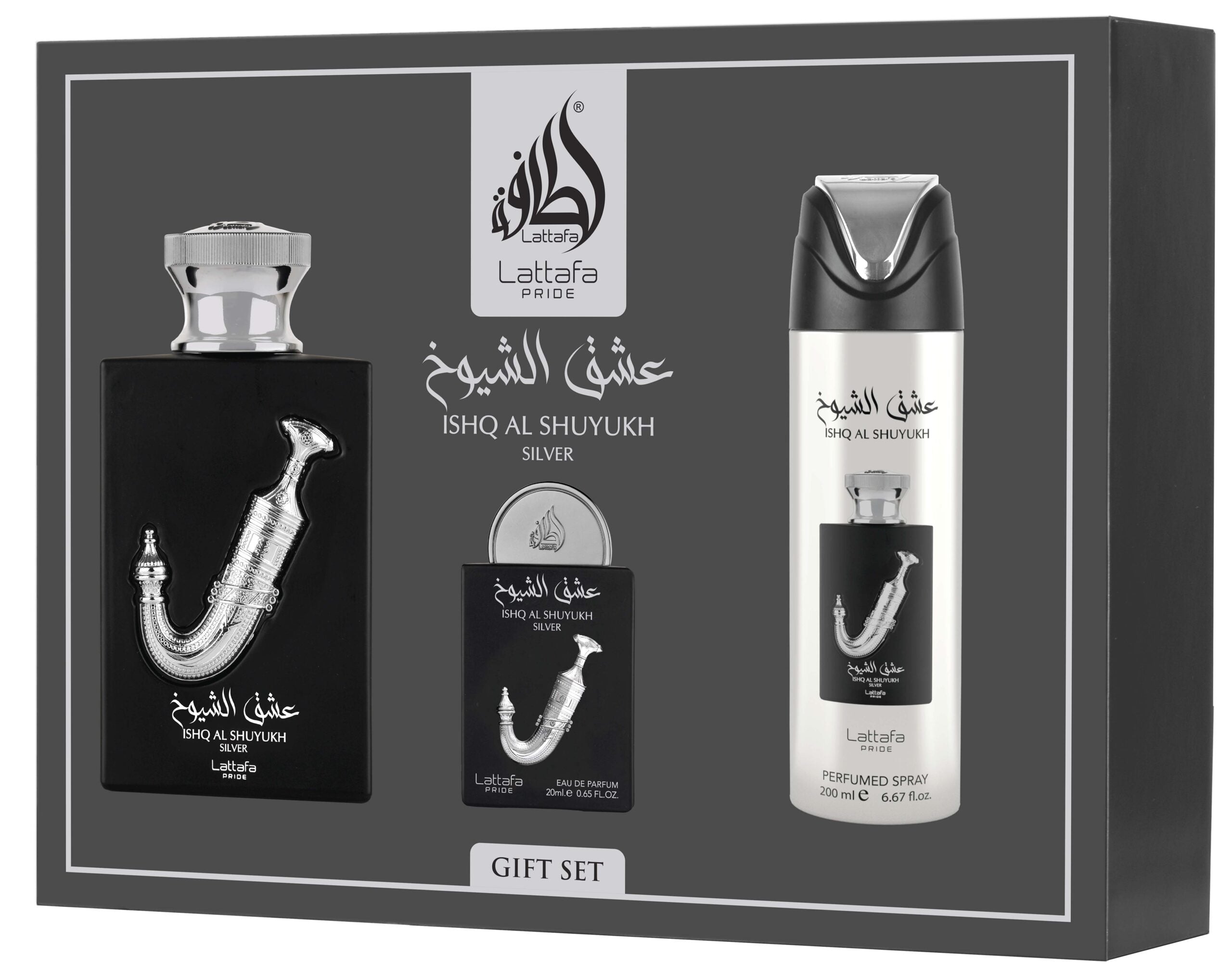 Ishq Al Shuyukh Silver - Lattafa Pride (3 Pcs Gift Set)
