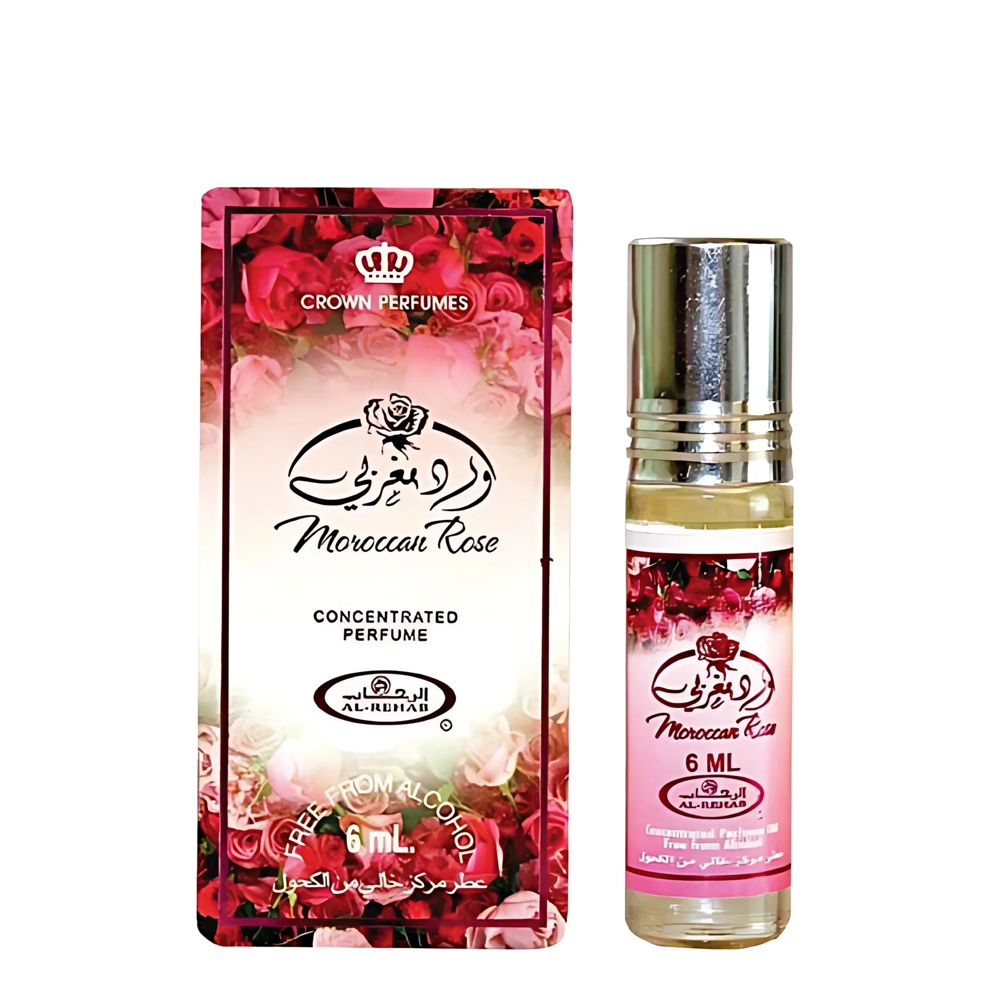 Huile Parfumée Al Rehab MAROCAIN ROSE - 6 Flacons De 6ml, Senteur Sucrée Florale, Longue Tenue