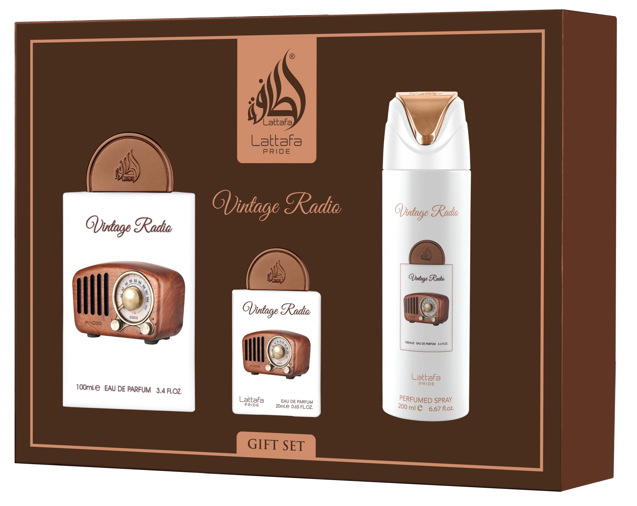 Vintage Radio - Lattafa Pride (3 Pcs Gift Set)