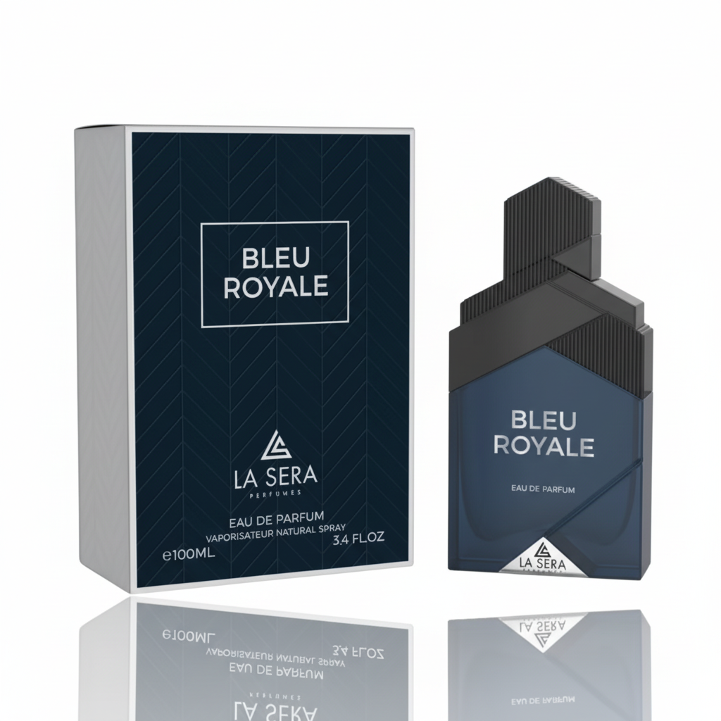La Sera Bleu Royale Eau de Parfum 100 ml fles met originele donkerblauwe verpakking