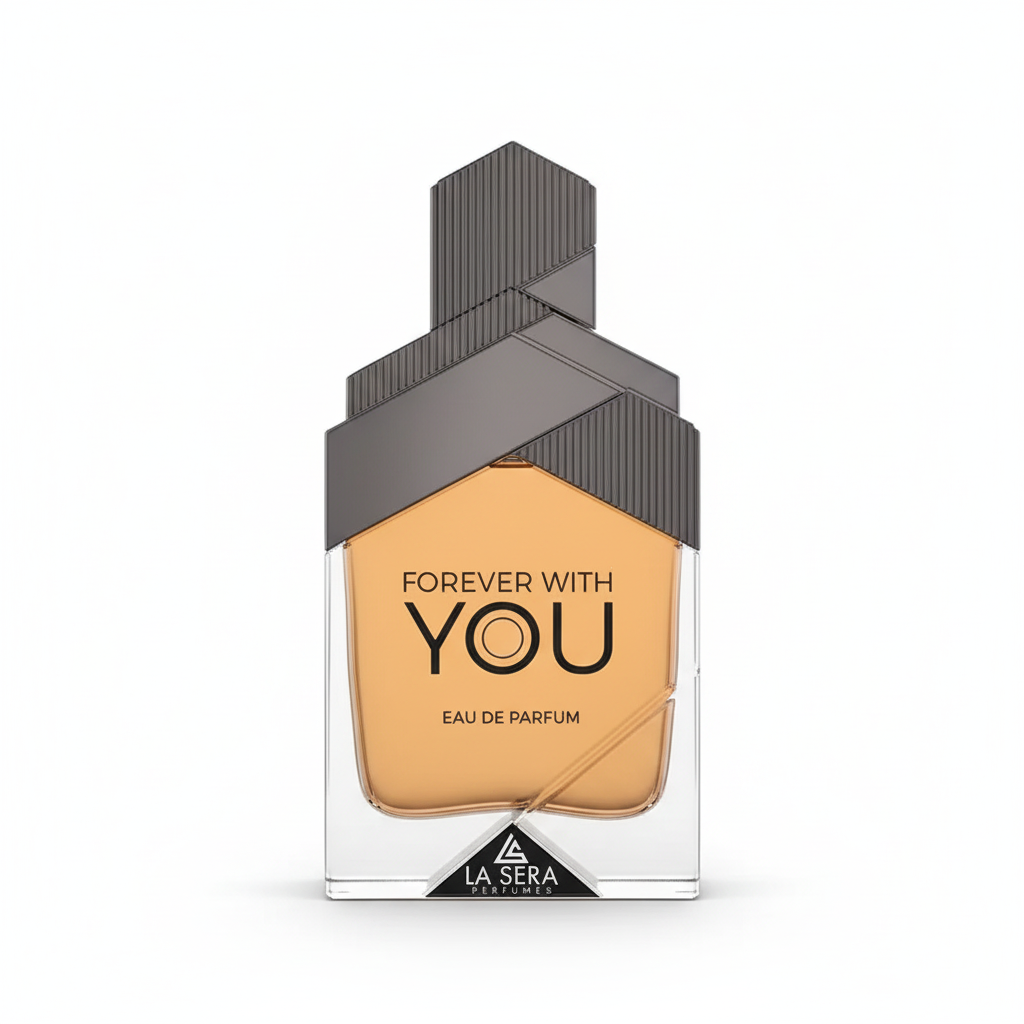 La Sera Forever With You Eau de Parfum 100 ml amberkleurige fles met asymmetrische donkergrijze dop