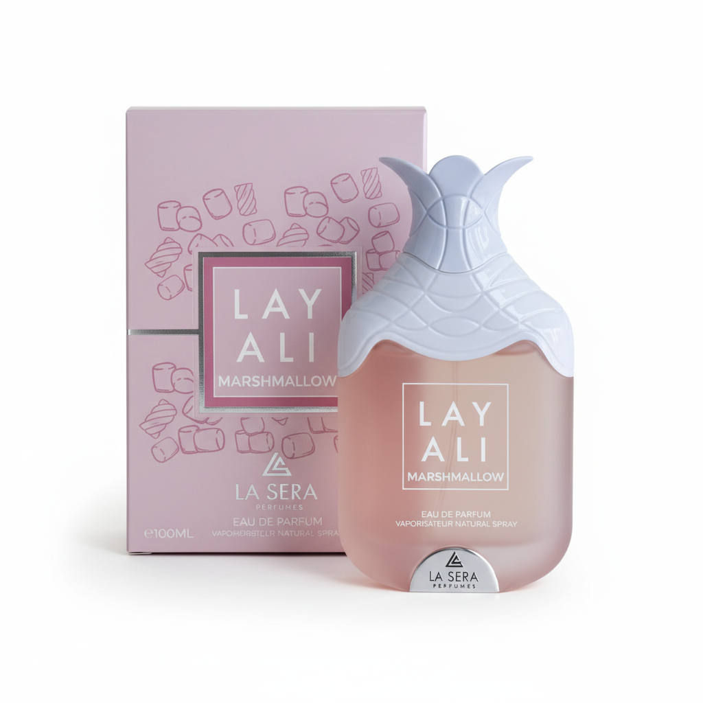 La Sera Layali Marshmallow Eau de Parfum 100 ml fles met originele roze verpakking