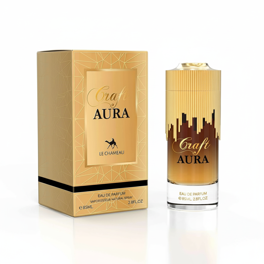 Le Chameau Craft Aura Eau de Parfum 85 ml fles met originele gouden verpakking