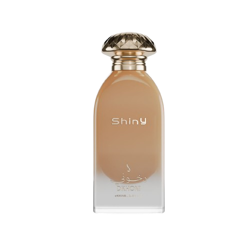 Shiny Eau de Parfum 100 ml van Dkhoon Emirates, fles met goudkleurige dop