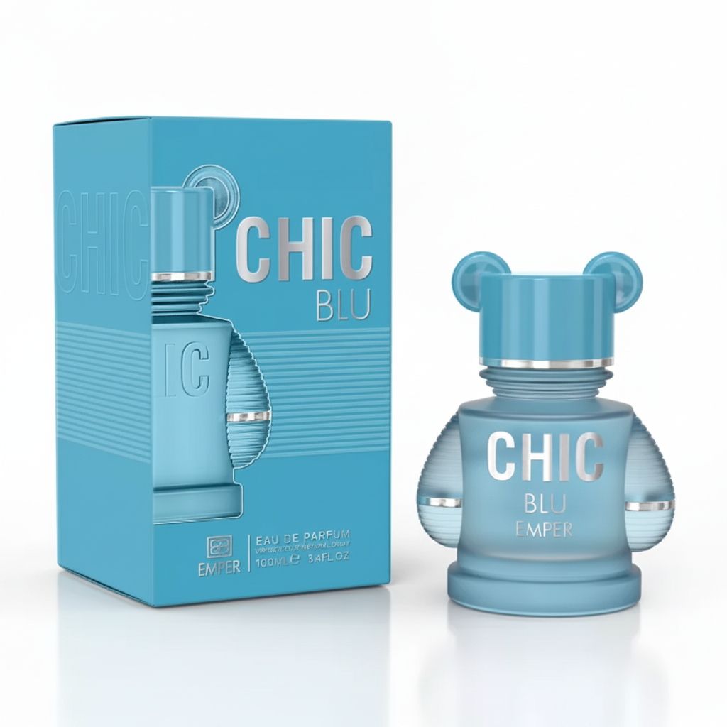 Emper Chic Blu Eau de Parfum 100 ml fles en originele blauwe doos