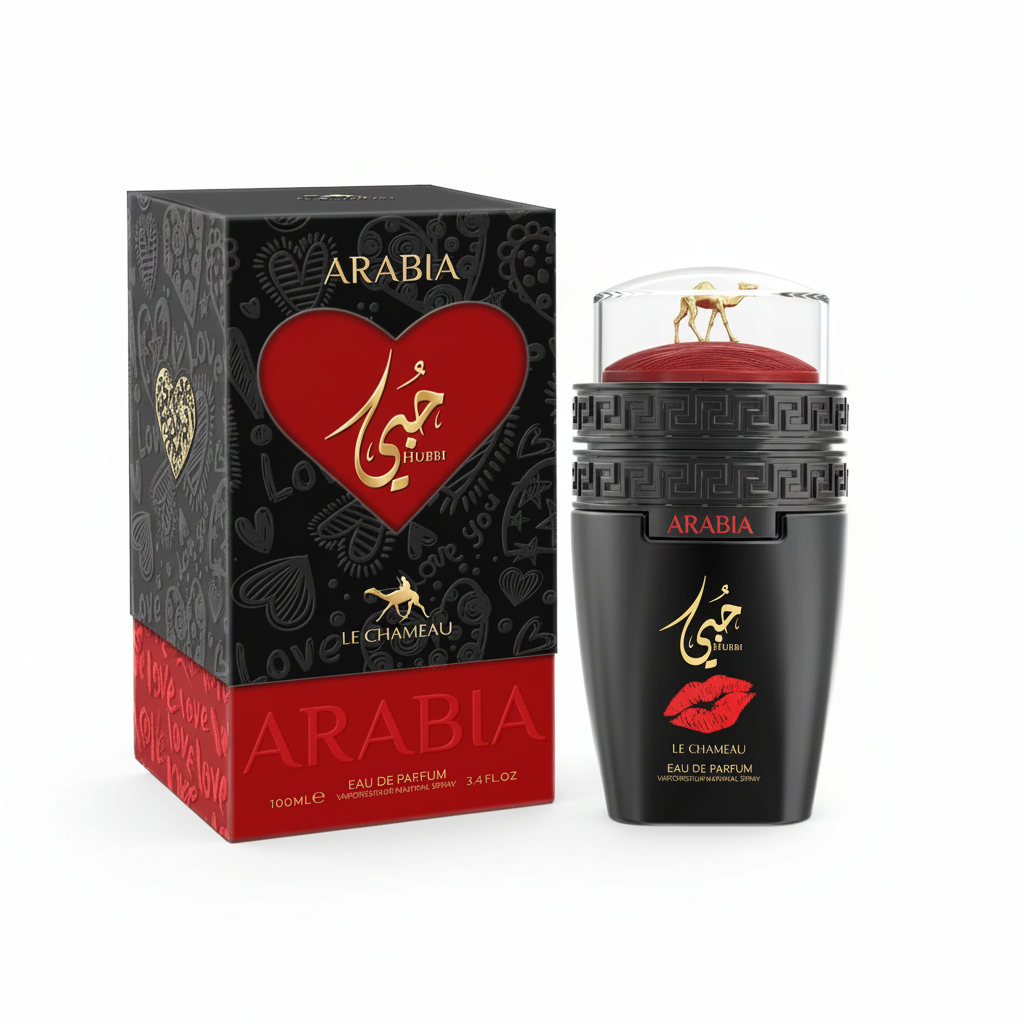 Le Chameau Arabia Hubbi Eau de Parfum 100 ml fles met originele zwart-rode verpakking