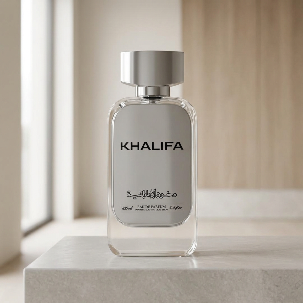 Sfeerbeeld Khalifa in een zilvergrijze luxe setting